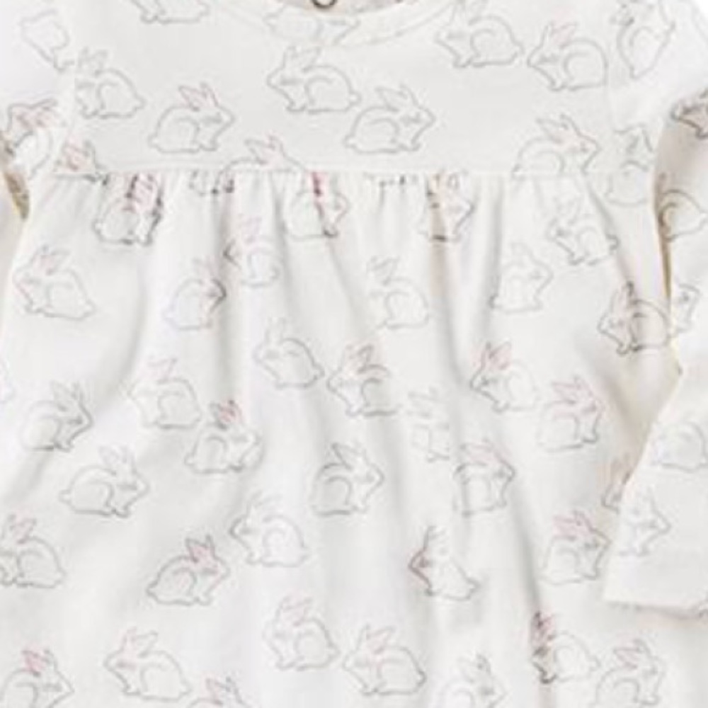 Carter’s baby girl set pink gray white bunny 6 mos - Picture 5 of 6